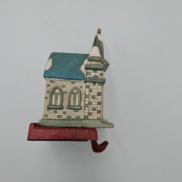 Vintage Christmas Ceramic Village CHURCH -‎ Holiday Stocking Holder - Picture 6 of 6